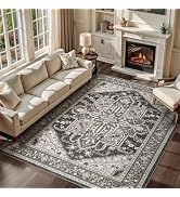 WITSHOCK Living Room Area Rugs 8x10: Washable Rug Boho Soft Non-Slip Low Pile Stain Resistant Fol...