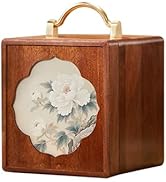 KAOTGOT Wooden Jewelry Box for Women Walnut Wooden Jewelry Box with handle 4-Tier Jewelry Organiz...