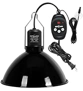 REPTIZOO Reptile Light Fixture with Dimming Thermostat, 8.5 Inch Deep Dome Lamp Fixture with Rept...