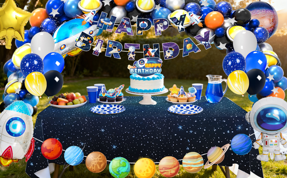 space themed birthday decorations