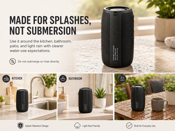 Portable Bluetooth Speaker, Bluetooth Speakers Wireless with Deep Bass
