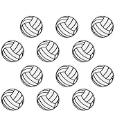 12Pcs Volleyball Iron On Patches, Black White Soccer Rugby Ball Sewing Embroidered Appliques Croc...