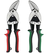 Axelord 2Pcs Left and Right Regular Tin Cutting Shears Metal Cutter with Comfort Grip and Safety ...
