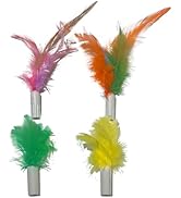 PANRIO 4 Pcs Feathers Replacement ONLY Fits Cat Toys, Head Feathersx2,Rotating Feathers on The Ba...