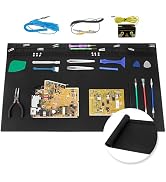 27.6'' x 15.7'' Extra Large Soldering Mat with Wrist Strap and Grounding Cord, 932°F Heat Resista...