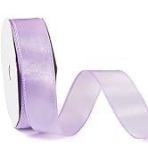 Pandahall 20 Yards Sheer Organza Ribbon 1 Inch Organza Chiffon Ribbon Lilac Satin Ribbon Thin Tul...