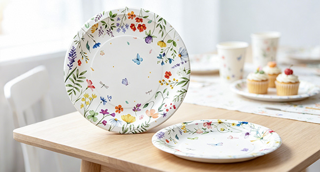 wildflower paper plate