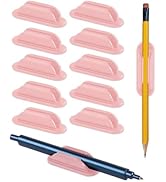Tiizze Adhesive Pencil Holders for Desk Set of 10 - Silicone Pen Holder with 15 PCS Adhesive Pads...