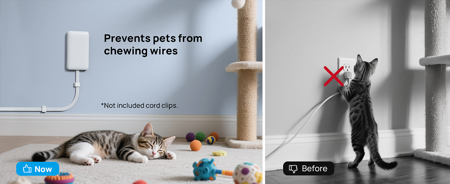 Prevents pets from chewing wires