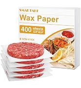 SMARTAKE 6 x 6 Inches Wax Paper, 400 Pcs Non-Stick Hamburger Patty Paper, Square Sandwich Separat...