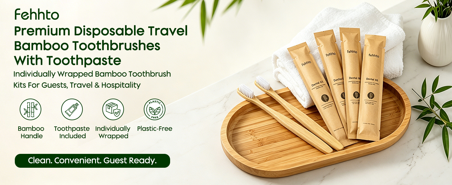 Bamboo Toothbrushes Kit Bulk