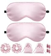 JroyJoy Silk Sleep Mask for Women - 100% Blackout, Super Soft Eye Mask for Side Sleepers, Sleepin...