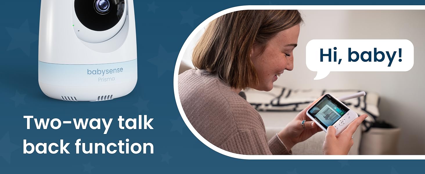 Babysense Video Baby Monitor Two-Way Talk Back, secure communication