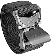 JUKMO Tactical Belt, Military Hiking Rigger 1.5" Nylon Web Work Belt with Heavy Duty Quick Releas...