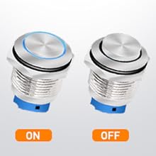 12V Blue Latching Push Button Switch