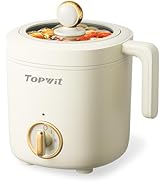 TOPWIT Hot Pot Electric Pot for Cooking, Ramen Cooker 1.2L, Non-Stick Portable Noodles Cooker for...