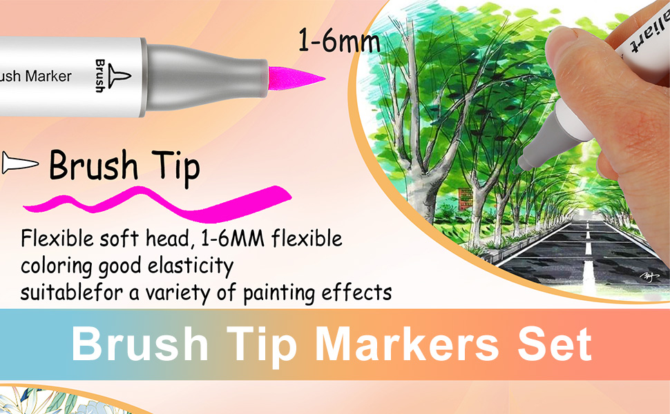 Caliart brush tip alcohol markers