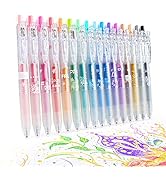 HANKU Glitter Gel Pens, 16 Pack Colored Glitter Pens, 0.7mm Retractable Colorful Sparkle Gel Pen ...