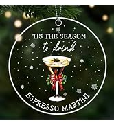 Espresso Martini Ornament, Cocktail Ornaments For Christmas Tree, Unique Drink Wine Glass Ornamen...