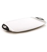 Dexas Chop & Serve Cutting Board, 12.5 by 20 inches, White with Black Handles (329-32-25)