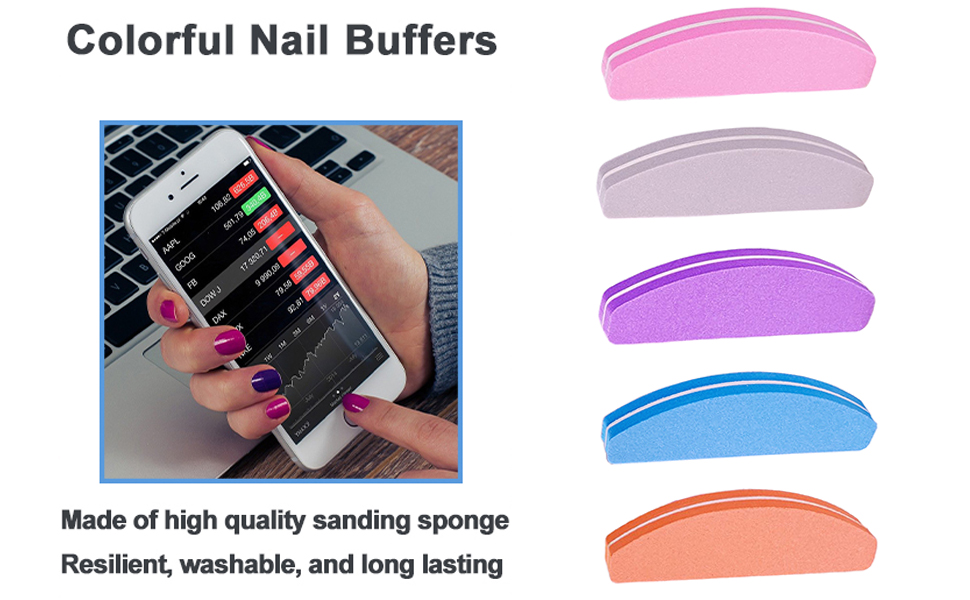 Colorful nail buffers from AhaTopia