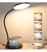 Sailstar Desk Lamp for Home Office, Small Desk Lamp with Wireless Charger, Dimmable 3 Color Modes...