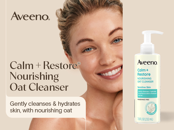 Aveeno Face Wash Cleanser for Dry Skin Calm + Restore