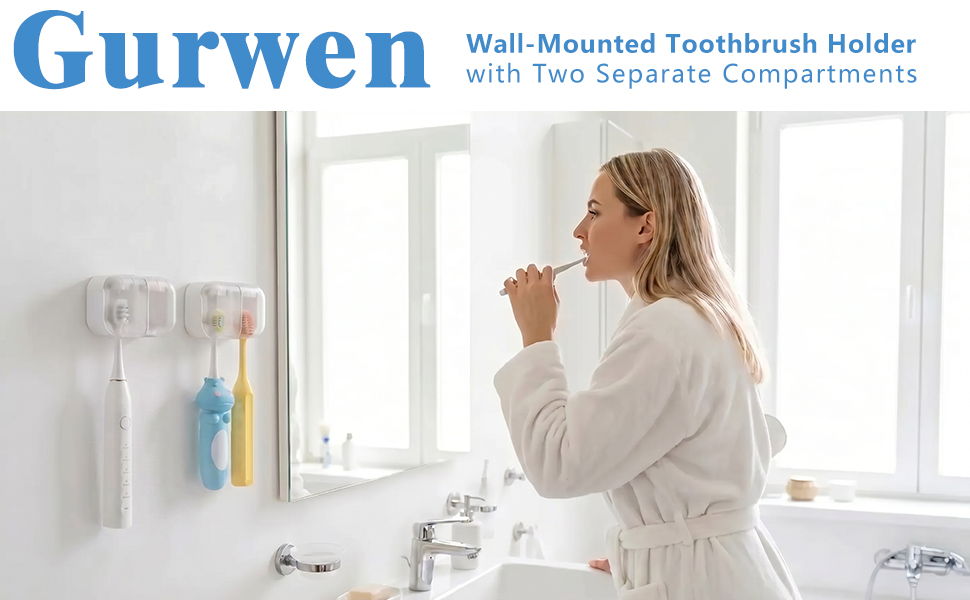 Adhesive Toothbrush Holder with Cover