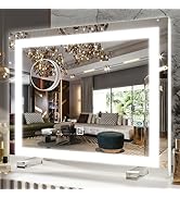 FENNIO Vanity Mirror with Lights,20"x23" Lighted Makeup Mirror, Large Makeup Mirror with Lights, ...