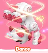 Dinopintu Voice Robot Dog Toys for Kids Smart Stunt Robots Pet for 3-10 Year Old Girls Intelligen...