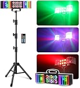 Telbum DJ Lights with Stand RGBW LED Derby Par Light Set Remote Control DJ Lights for Parties Sou...