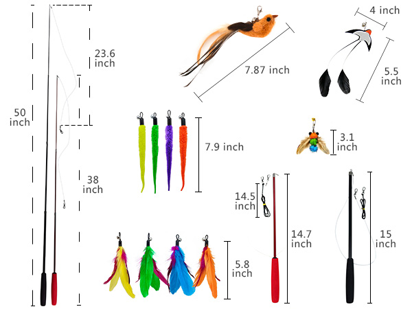 Interactive Cat Wand Toy Set 6