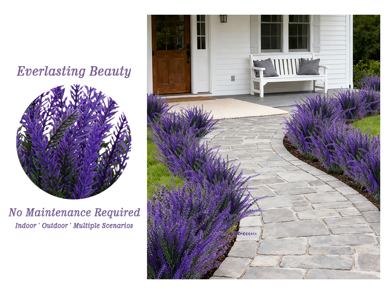 Fake Flowers Artificial Lavender for Indoor Outdoor Decor Artificial Lavender