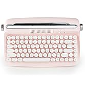YUNZII B303 Wireless Keyboard, Retro Bluetooth Aesthetic Typewriter Style Keyboard with Integrate...