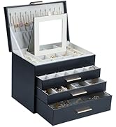 BOOVO Jewelry Boxes for Women, 5 Layer Jewelry Organizer with Necklace Hanger and Drawers, Large ...