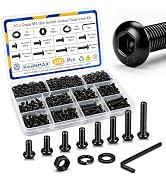Kernmax 600PCS M4 Screws Kit,M4x6/8/10/12/16/20/25/30mm Hex Socket Button Head Screws Nuts & Wash...