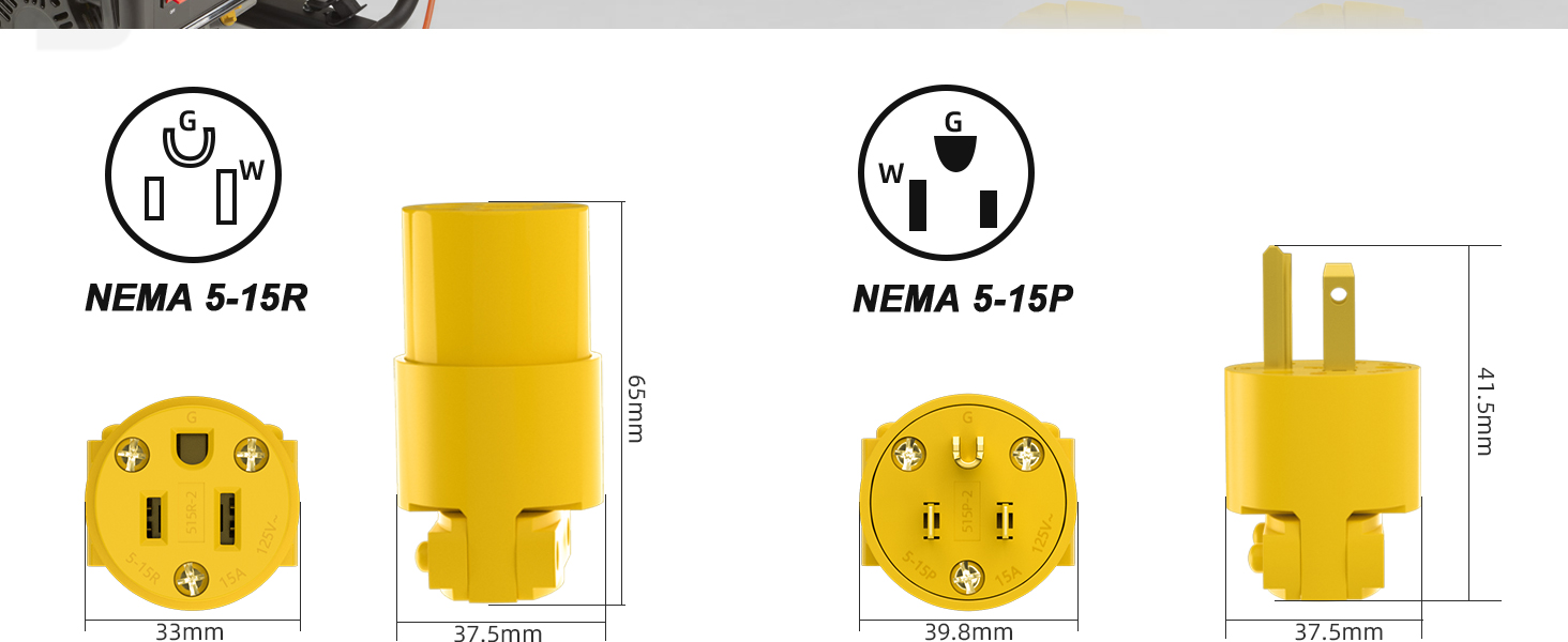 female extension cord ends