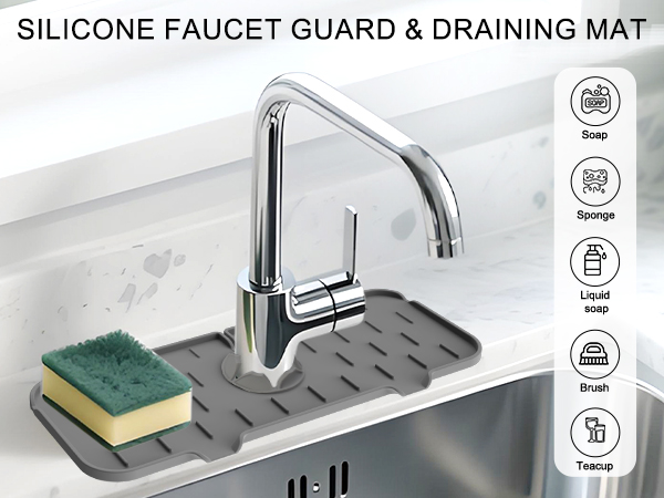 Silicone faucet guard & draining mat