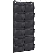KIMBORA Boots Hanging Shoe Organizer for Closet 12 Extra Large Mesh Pockets Over The Door Shoe Ra...