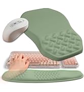 Gleamtide 2-in-1 Ergonomic Set, Wave Keyboard Wrist Rest and Massage Slope Mouse Pad Wrist Suppor...