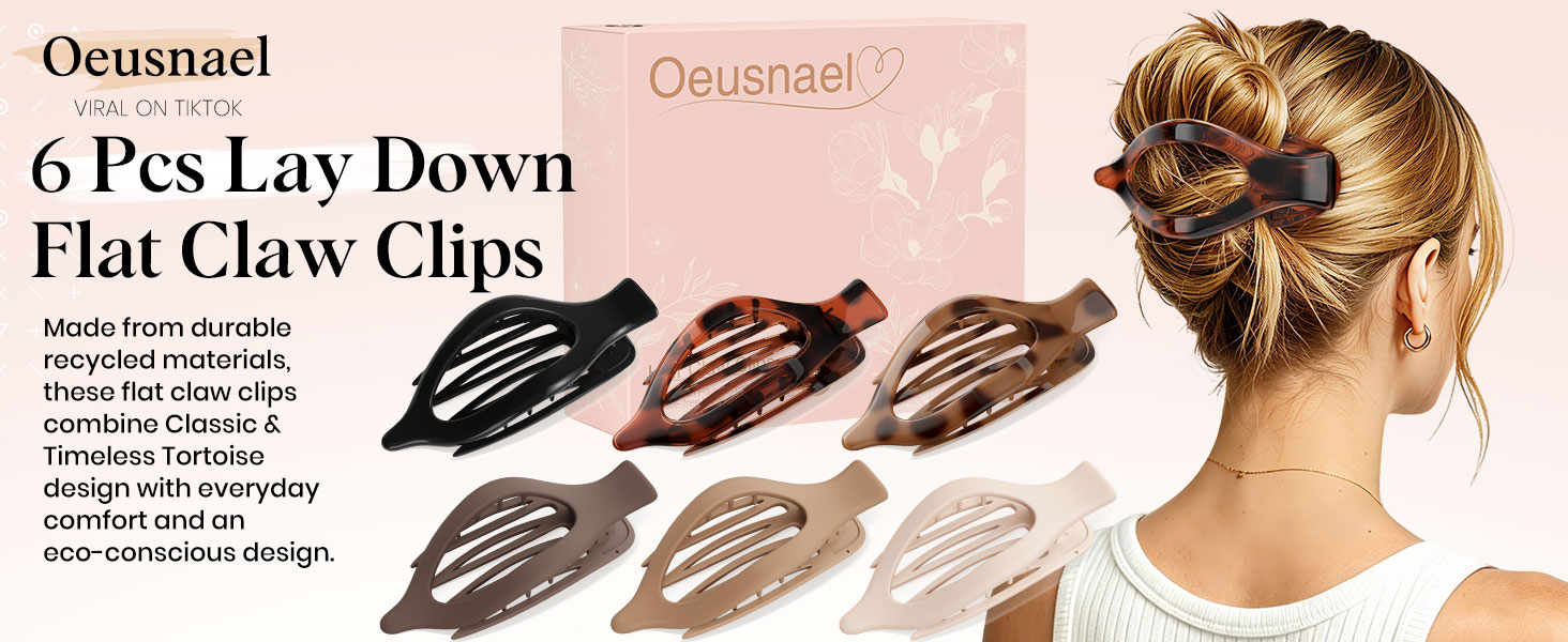 Lay Down Flat Claw Clips for women