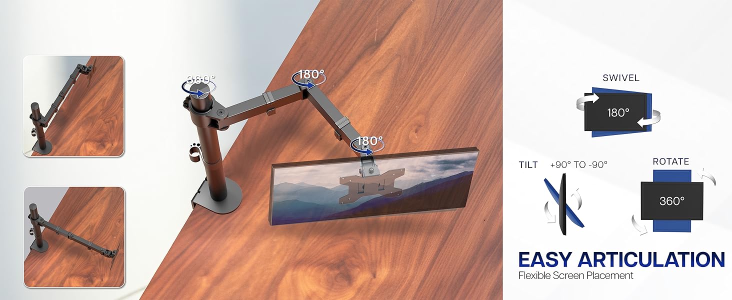 single monitor desk mount