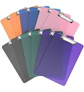 Macroclo Bulk Clipboards Set of 12, Colored Clear Clip Board 8.5x11 for Classroom, Kid, Woman, A4...