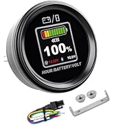 Runleader RL-BI069C TFT LCD Battery Indicator Voltage Meter,Total Hours Record for Golf Cart Fork...