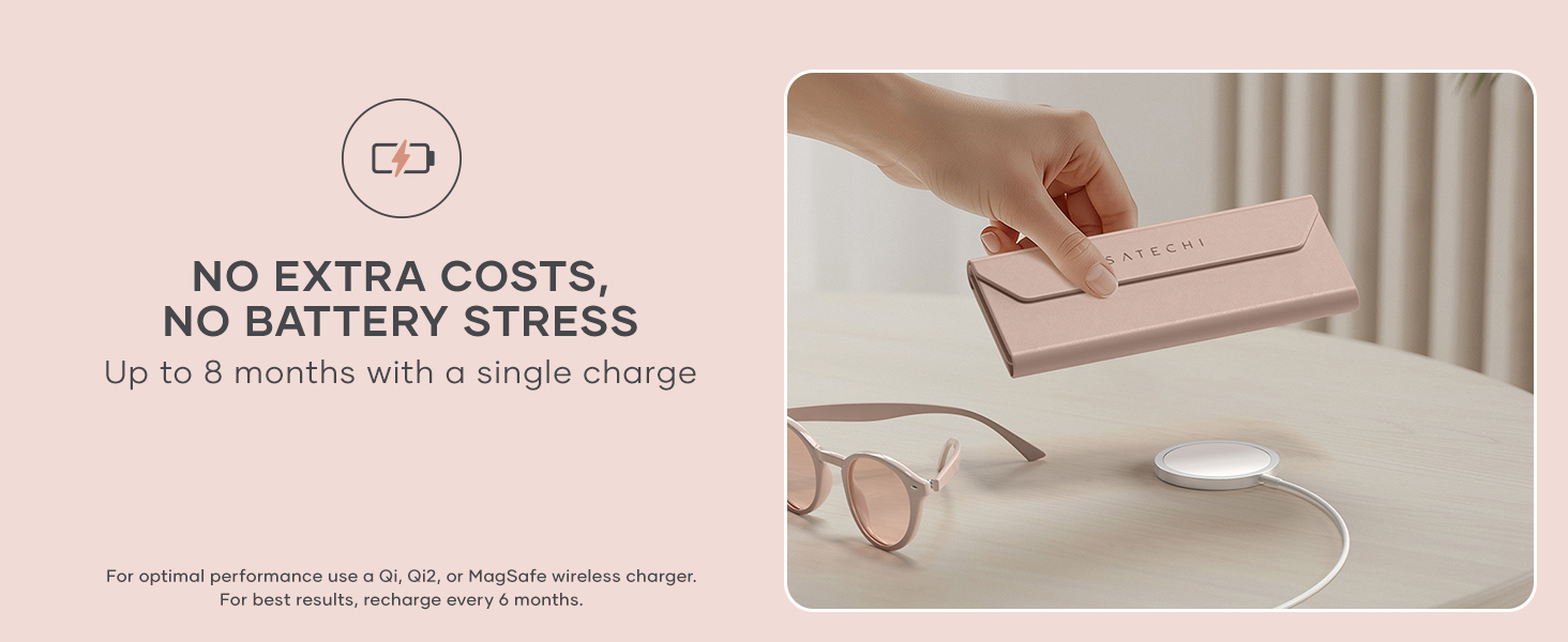 Satechi FindAll Smart Glasses Case with FindMy, Foldable, Portable, Rechargeable, Left-Behind Alerts