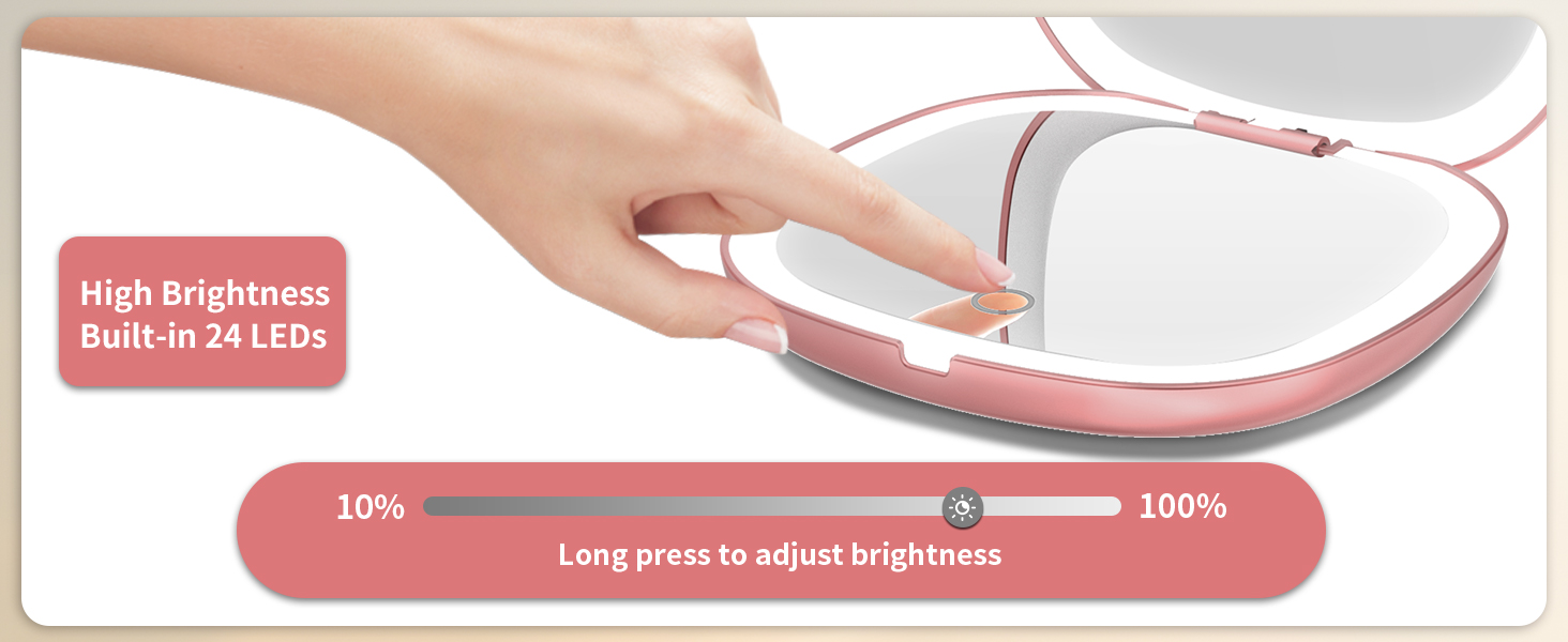 Dimmable travel mirror