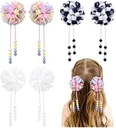 OAOLEER 6PCS Hair Bows for Girls, Flower Hair Accessories for Girls Grosgrain Ribbon Bows With Al...