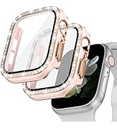 Goton 2 Pack Bling Screen Protector Case for Apple Watch Series 6 5 4 SE 40mm with Tempered Glass...