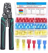 Twidec/100PCS Nylon Spade Connectors Kit 22-10 Gauge Quick Disconnect Fully Insulated Male and Fe...