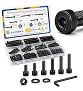 Kernmax 192PCS M5 Screws, M5x25/30/35/40/45/50mm Hex Socket Head Cap Bolts Nuts & Washers Set, 12...